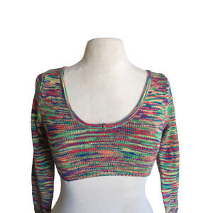 Small Fashion Nova line green crochet women's sweater tank top #17